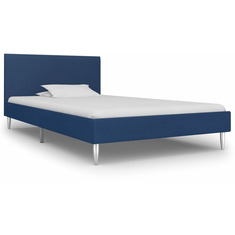 

Estructura de cama de tela azul 90x200 cm