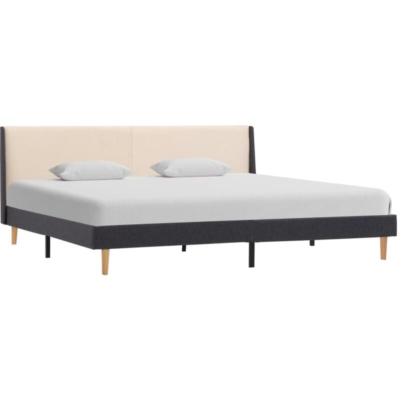 

Estructura de cama de tela color crema 160x200 cm