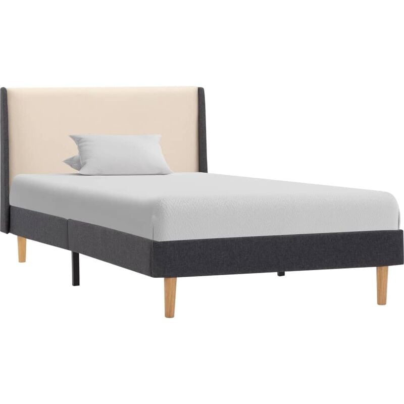 

Estructura de cama de tela color crema 90x200 cm