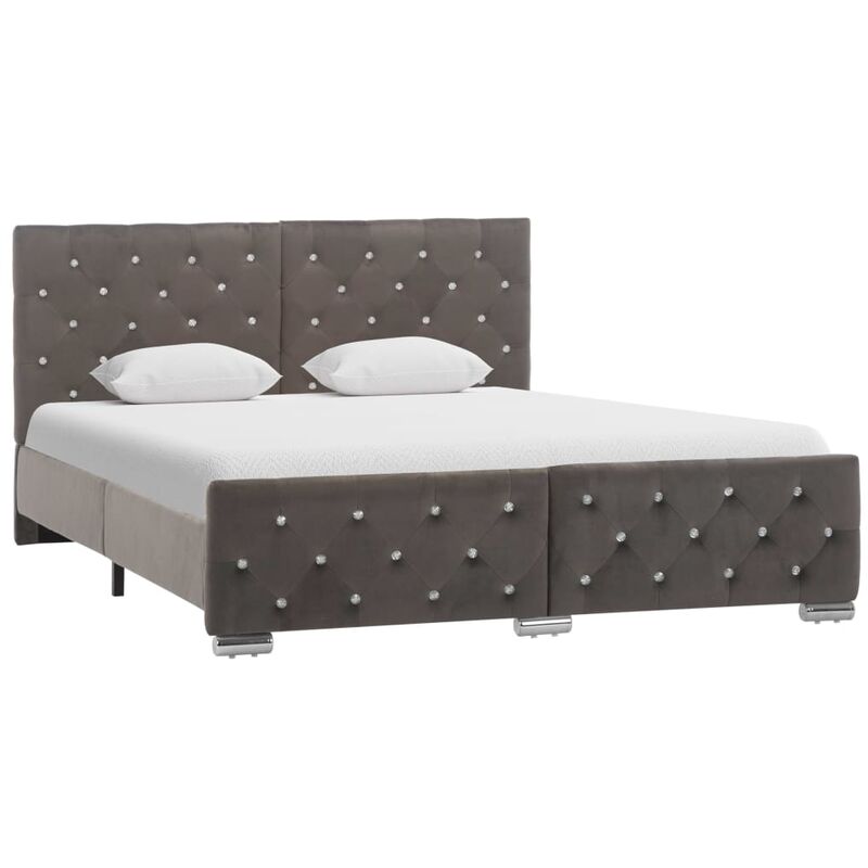 

Estructura de cama de tela gris 140x200 cm