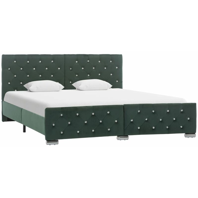 

Estructura de Cama de Tela Verde Oscuro 160x200 cm - Verde - Vidaxl