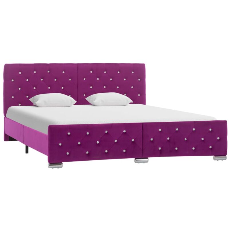 

Estructura de Cama de Tela Morado 160x200 cm - Púrpura - Vidaxl