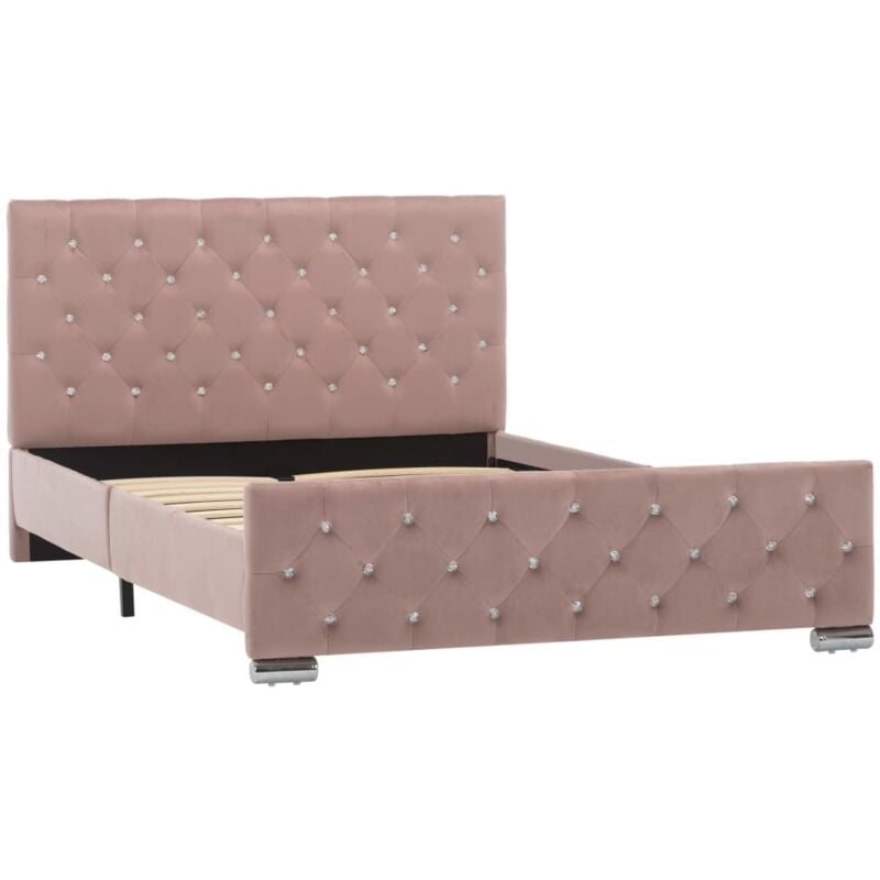 

vidaXL Estructura de Cama de Tela Rosa 120x200 cm - Rosa