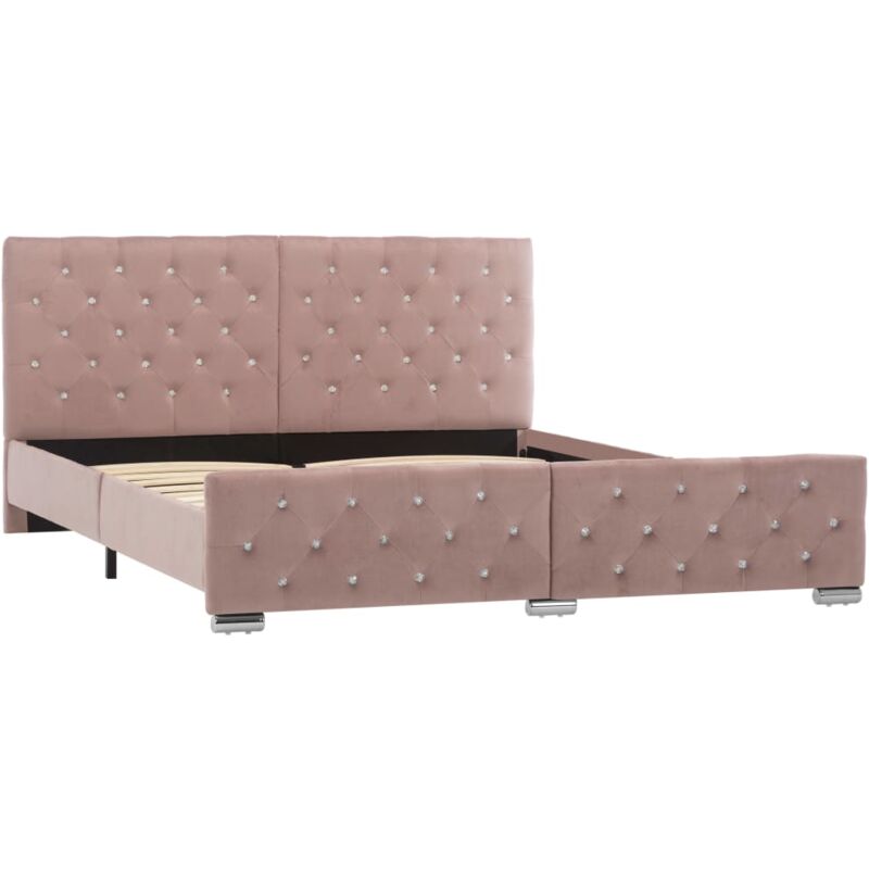 

vidaXL Estructura de Cama de Tela Rosa 160x200 cm - Rosa