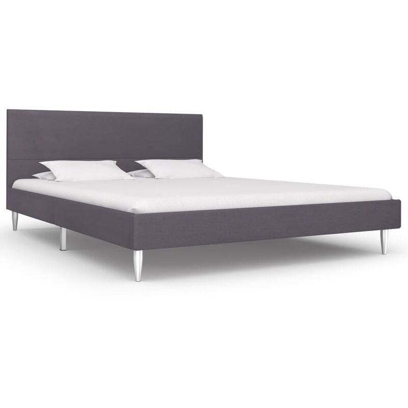 

Estructura de cama de tela gris 160x200 cm