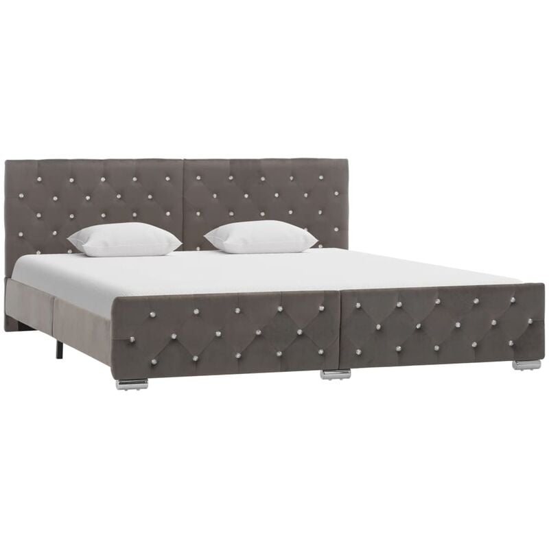 

Estructura de cama de tela gris 180x200 cm