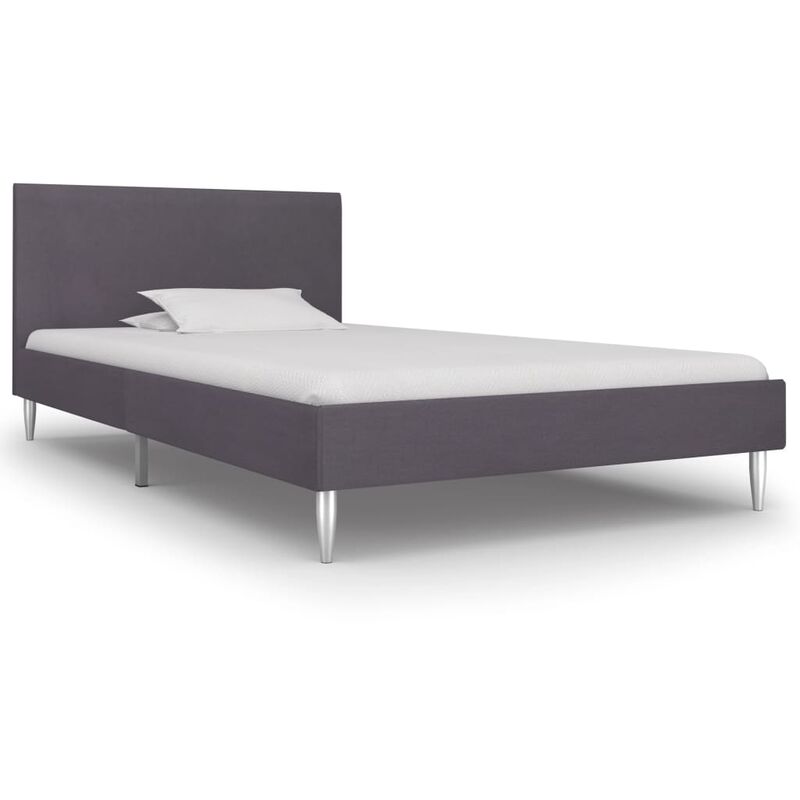 

Estructura de cama de tela gris 90x200 cm