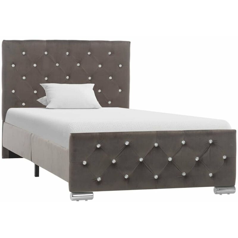 

Estructura de cama de tela gris 90x200 cm