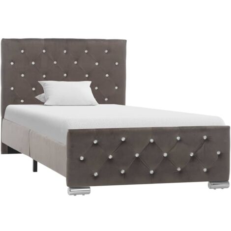 Estructura de cama de tela gris 90x200 cm
