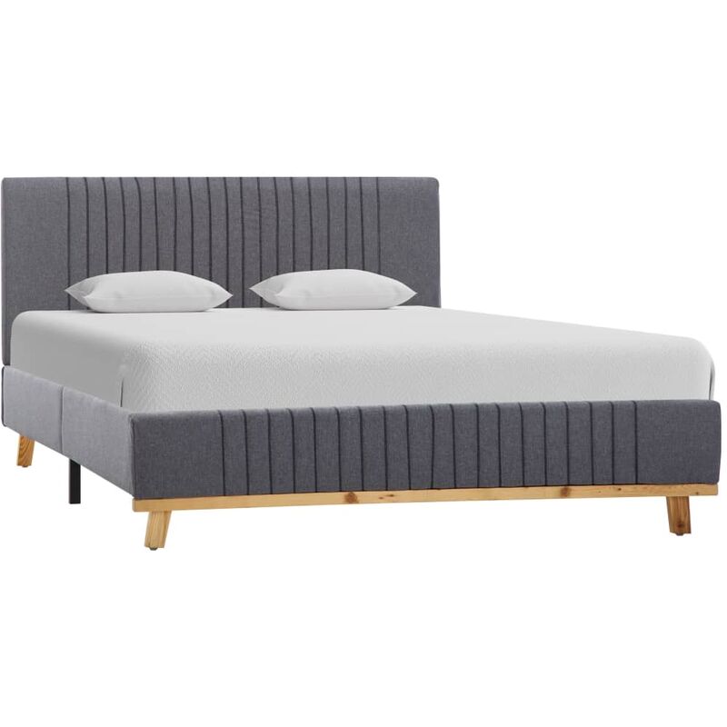 

Estructura de cama de tela gris claro 120x200 cm