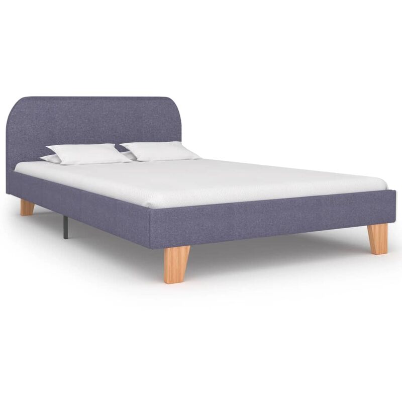 

Estructura de cama de tela gris claro 120x200 cm - Gris