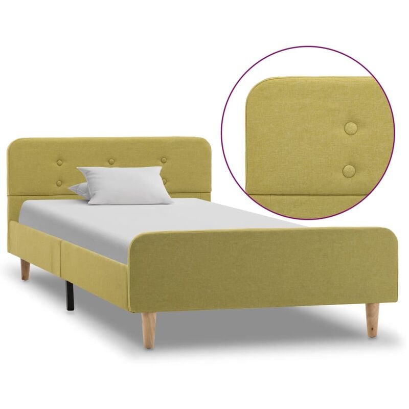 

vidaXL Estructura de Cama de Tela Verde 90x200 cm - Verde