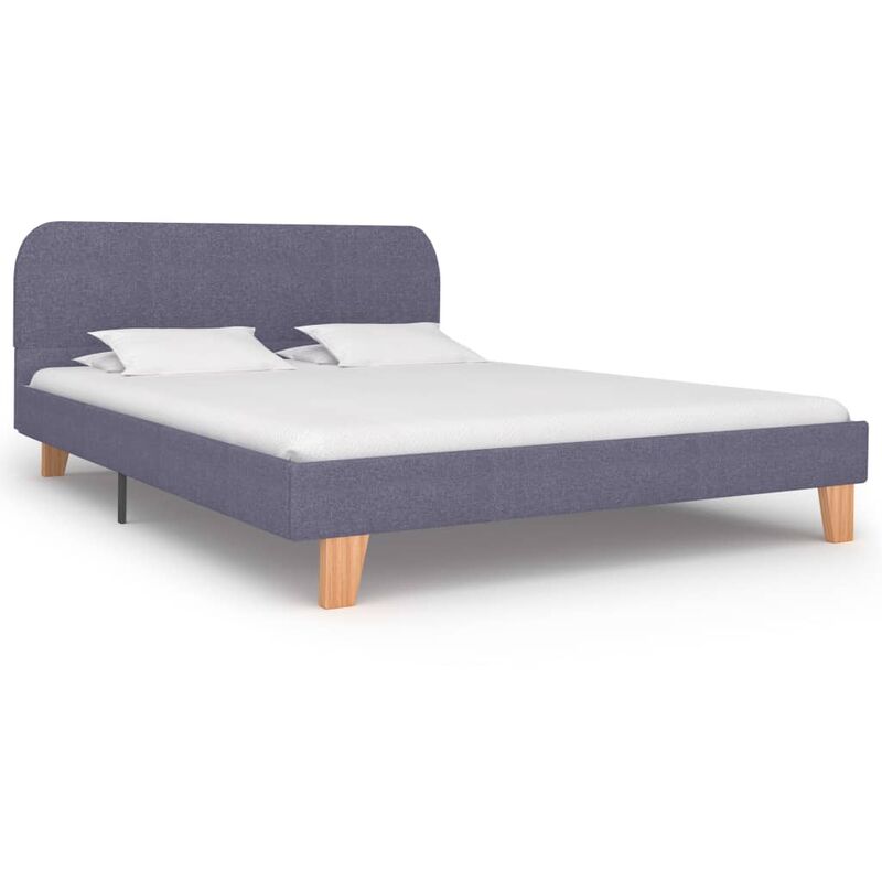 

Estructura de cama de tela gris claro 140x200 cm - Gris