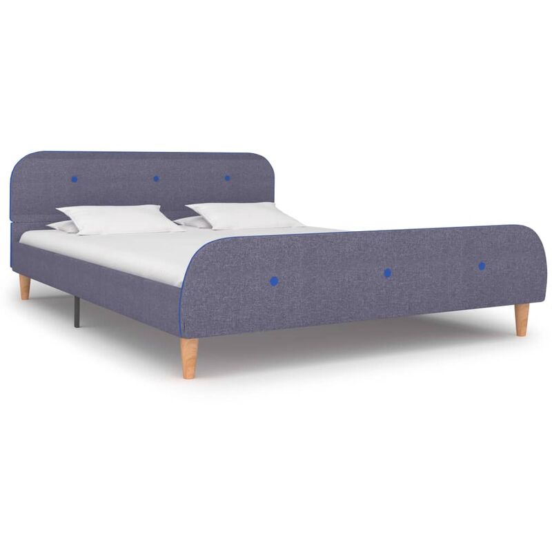 

Estructura de cama de tela gris claro 140x200 cm - Gris