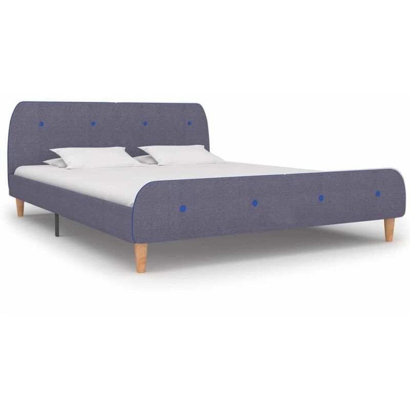

Estructura de cama de tela gris claro 160x200 cm