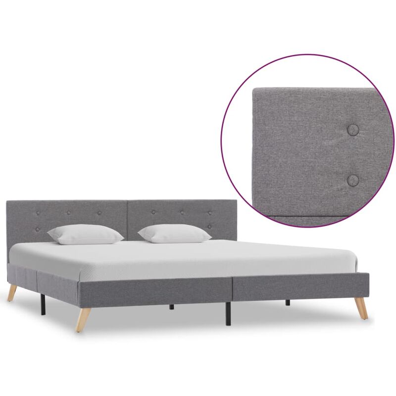 

Estructura de cama de tela gris claro 180x200 cm