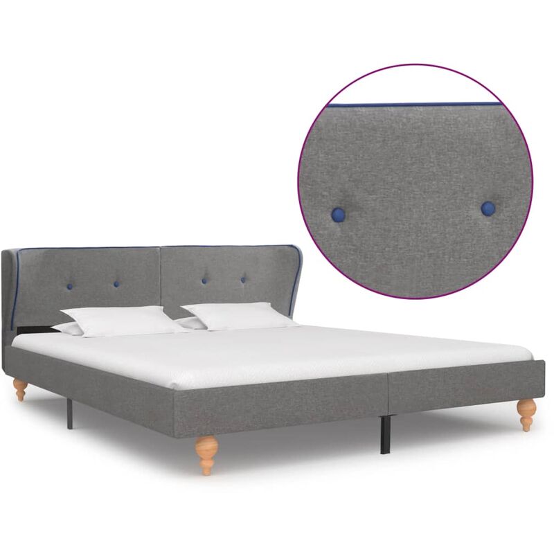 

Estructura de cama de tela gris claro 180x200 cm