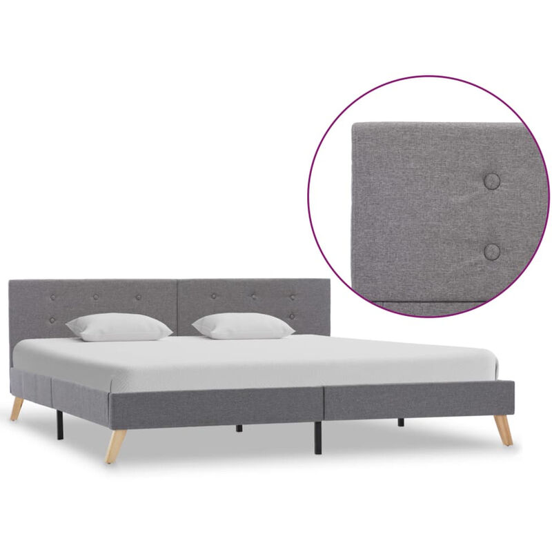 

Estructura de cama de tela gris claro 180x200 cm