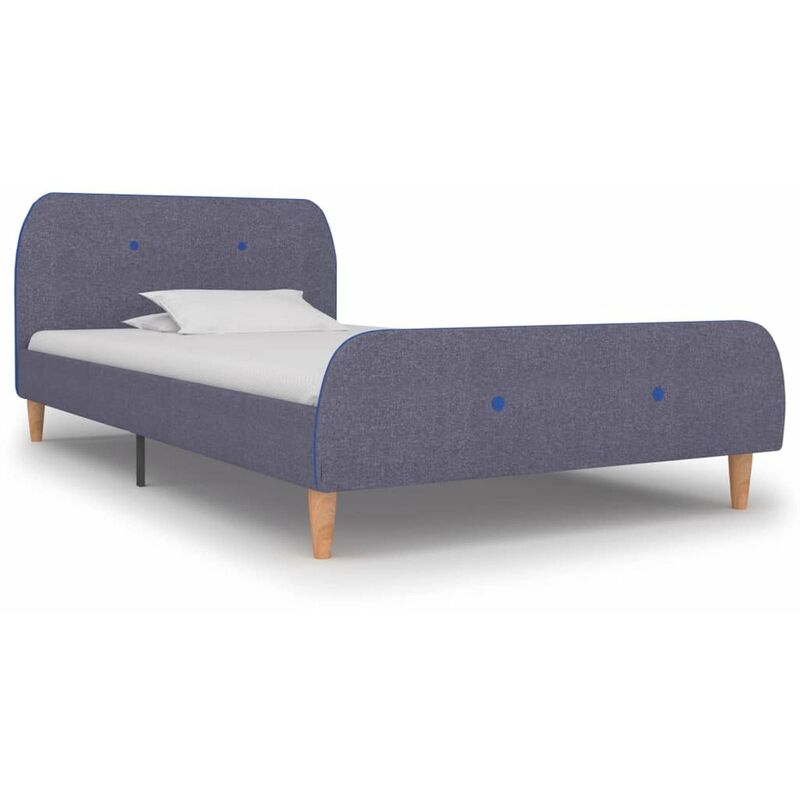 

Estructura de cama de tela gris claro 90x200 cm