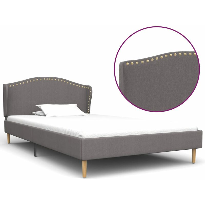 

Estructura de cama de tela gris claro 90x200 cm