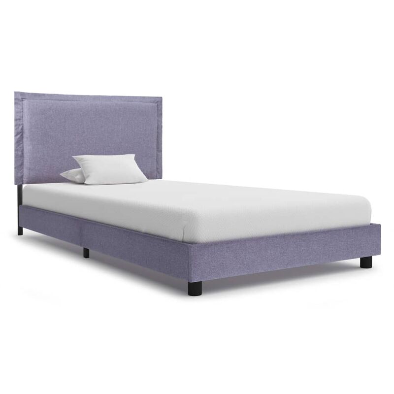 

Estructura de cama de tela gris claro 90x200 cm - Gris
