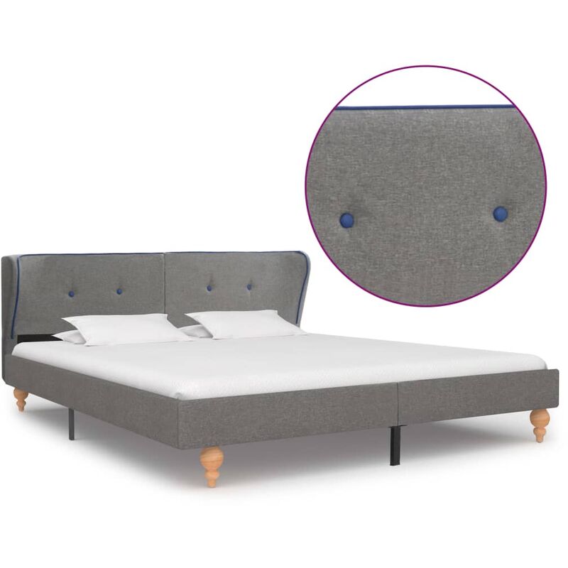 

Estructura de Cama de Tela Gris Claro 180x200 cm - Gris - Vidaxl
