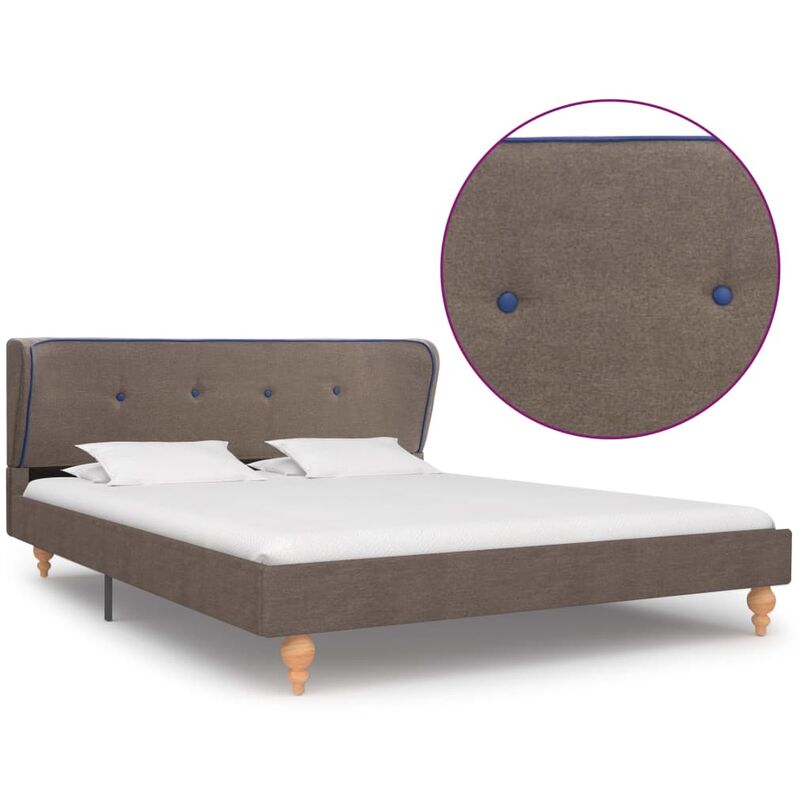 

Estructura de Cama de Tela Gris Topo 140x200 cm - Gris Topo - Vidaxl
