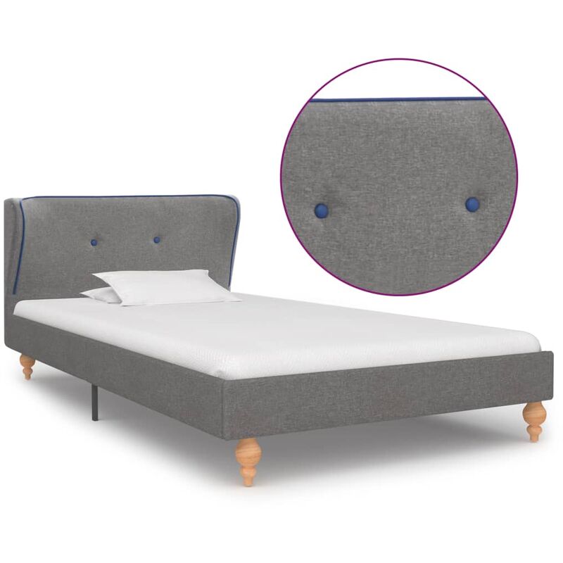 

Estructura de Cama de Tela Gris Claro 90x200 cm - Gris - Vidaxl