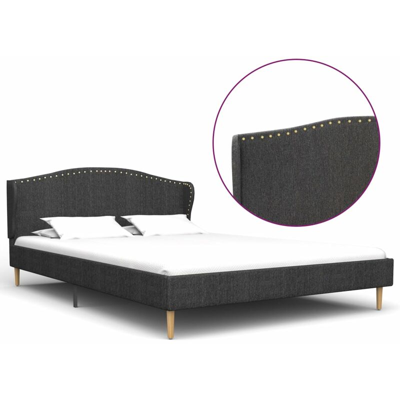 

Estructura de cama de tela gris oscura 200x120 cm