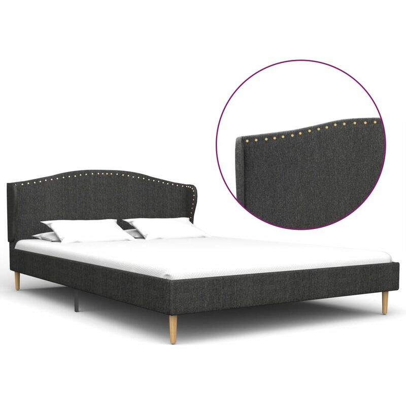

Estructura de cama de tela gris oscura 200x120 cm - Gris