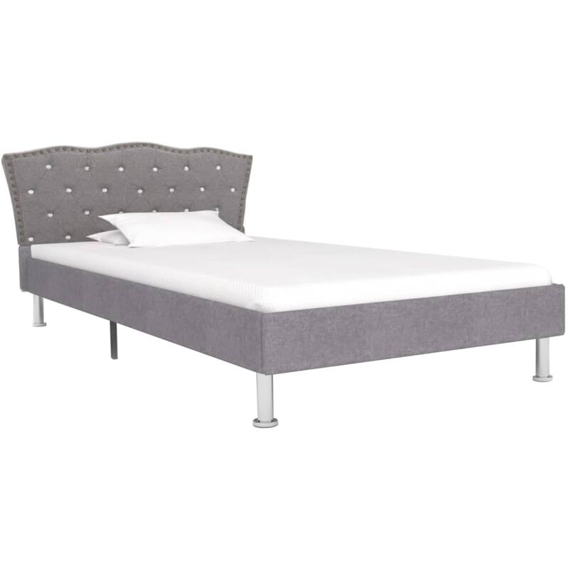 

Estructura de Cama de Tela Gris Claro 90x200 cm - Gris - Vidaxl