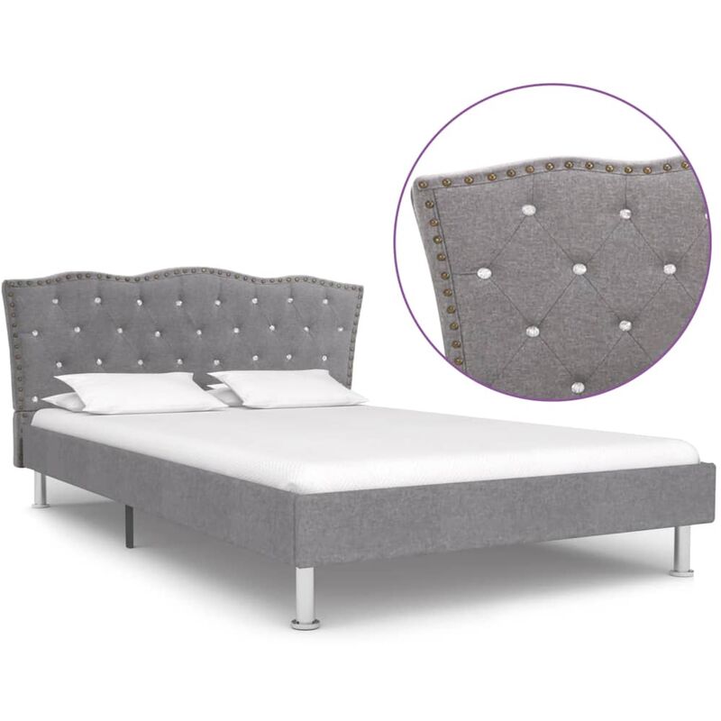 

Estructura de Cama de Tela Gris Claro 120x200 cm - Gris - Vidaxl