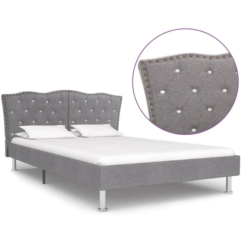 

Estructura de Cama de Tela Gris Claro 140x200 cm - Gris - Vidaxl