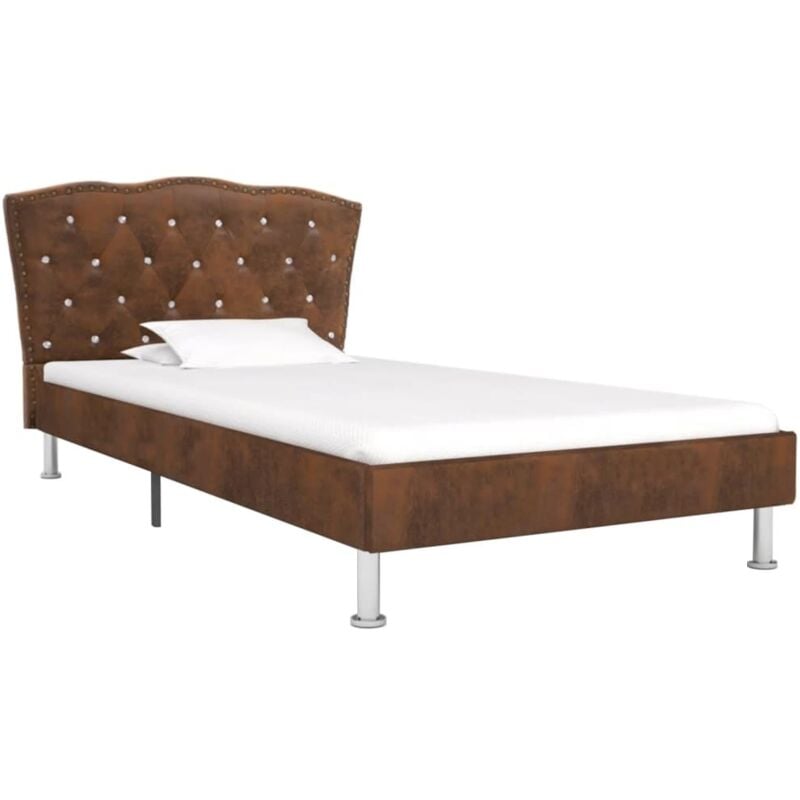 

Estructura de Cama de Piel de Ante Artificial Marrón 90x200 cm - Marrón - Vidaxl