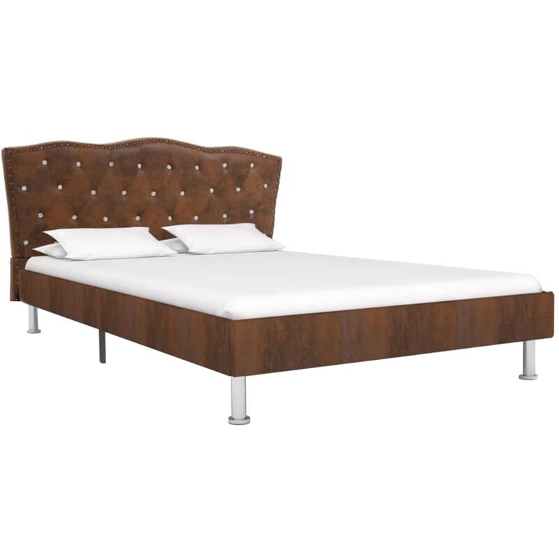 

Estructura de Cama de Piel de Ante Artificial Marrón 120x200 cm - Marrón - Vidaxl