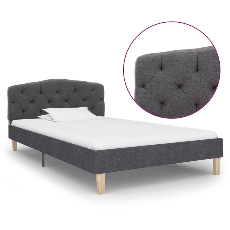 

Estructura de Cama de Tela Gris Oscura 90x200 cm - Gris - Vidaxl