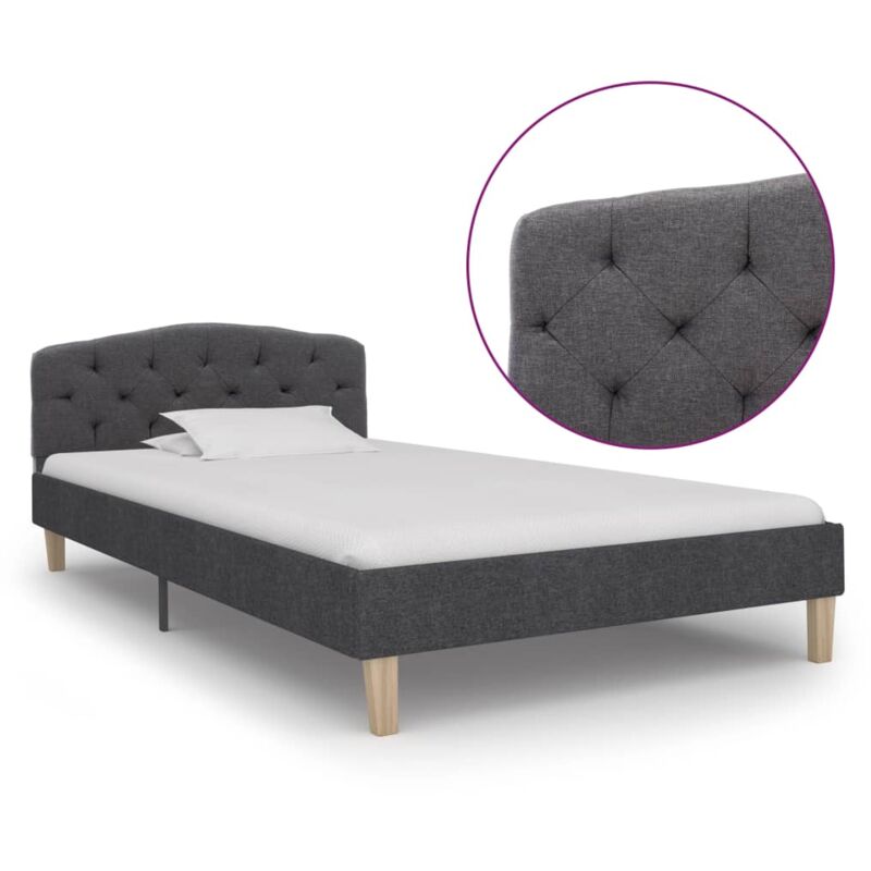 

Estructura de Cama de Tela Gris Oscuro 100x200 cm - Gris - Vidaxl