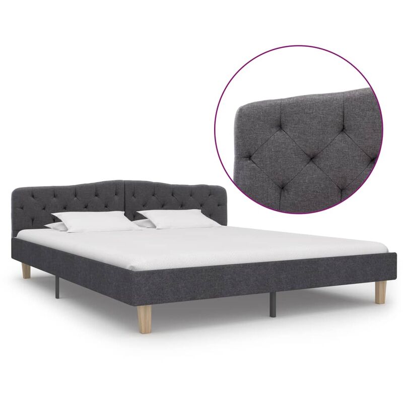 

Estructura de Cama de Tela Gris Oscuro 180x200 cm - Gris - Vidaxl