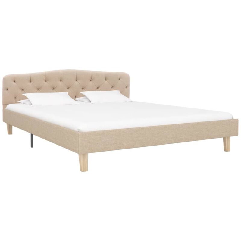 

Estructura de Cama de Tela Beige 140x200 cm - Beige - Vidaxl