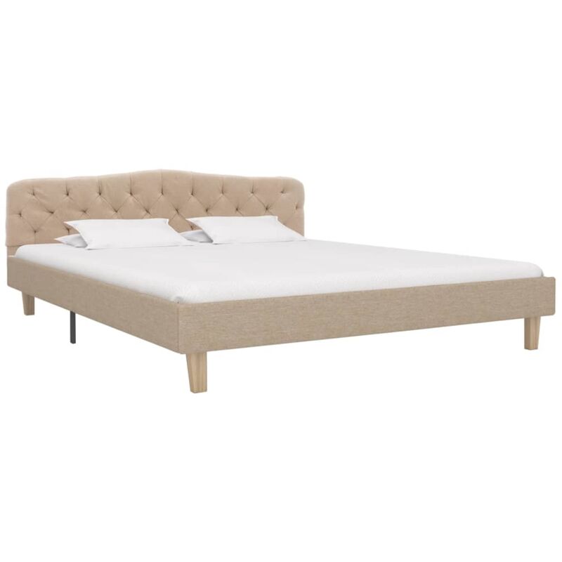 

vidaXL Estructura de Cama de Tela Beige 160x200 cm - Beige