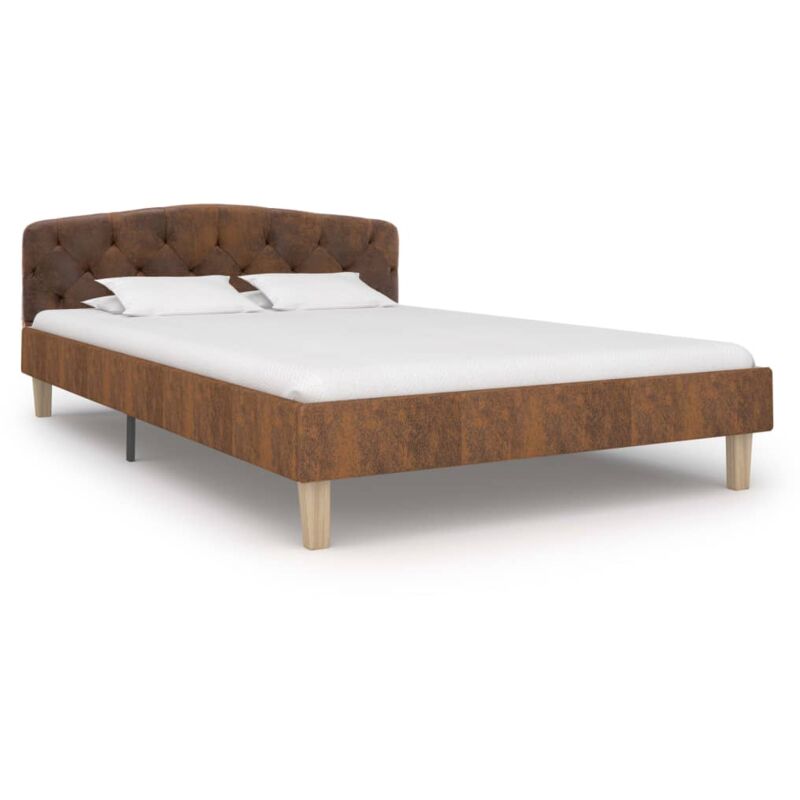 

Estructura de Cama de Piel de Ante Artificial Marrón 120x200 cm - Marrón - Vidaxl
