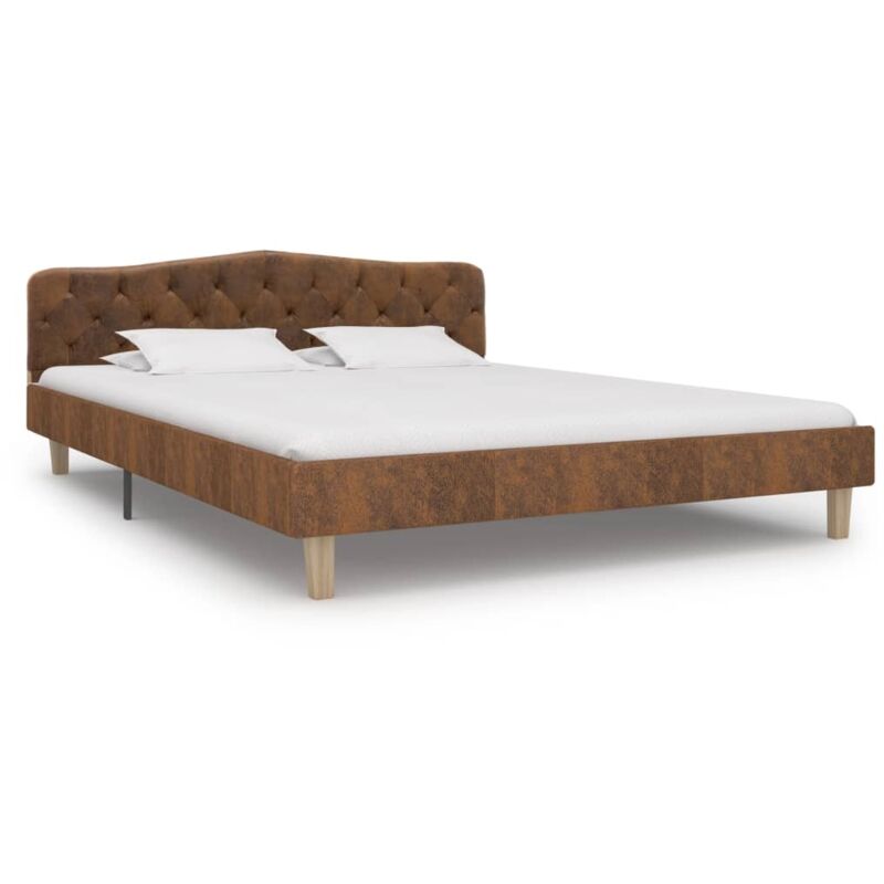 

Estructura de Cama de Piel de Ante Artificial Marrón 160x200 cm - Marrón - Vidaxl