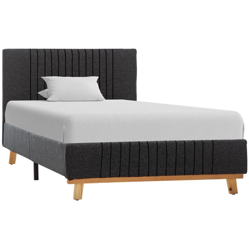 

Estructura de cama de tela gris oscuro 100x200 cm - Gris