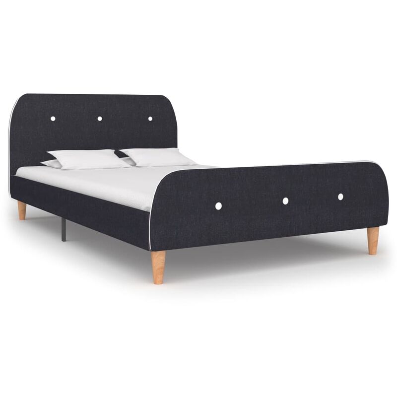 

Estructura de cama de tela gris oscuro 120x200 cm - Gris