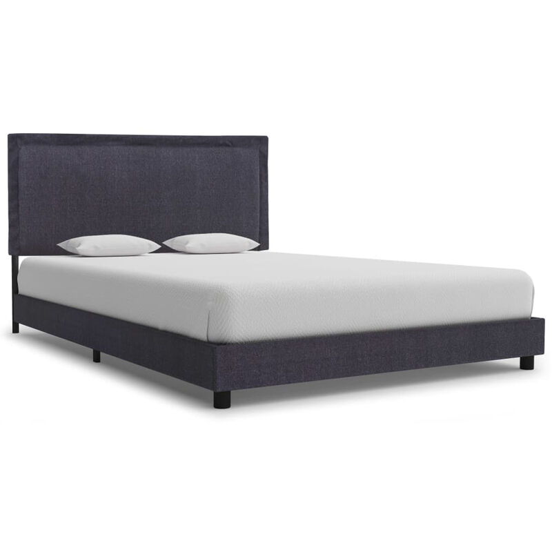 

Estructura de cama de tela gris oscuro 120x200 cm