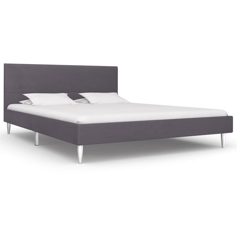 

Estructura de cama de tela gris oscuro 140x200 cm - Gris