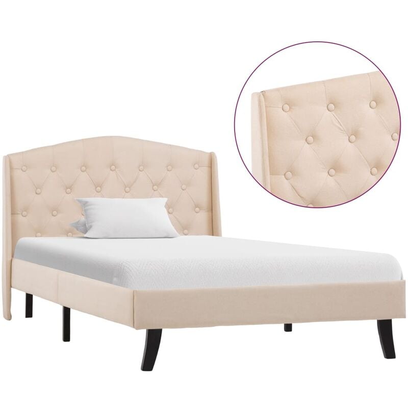 

Estructura de Cama de Tela Crema 90x200 cm - Crema - Vidaxl