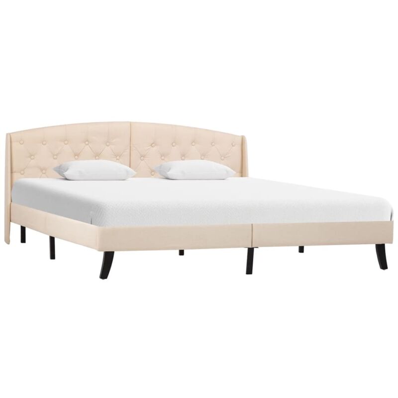 

Estructura de Cama de Tela Crema 160x200 cm - Crema - Vidaxl