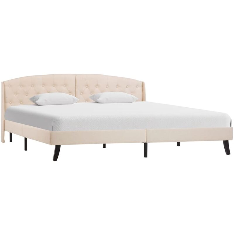 

Estructura de Cama de Tela Crema 180x200 cm - Crema - Vidaxl
