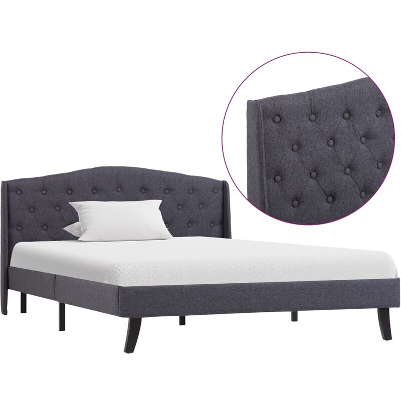 

Estructura de Cama de Tela Gris Oscuro 120x200 cm - Gris - Vidaxl